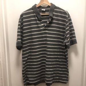 Old Navy Grey Striped Polo Shirt- Size XL